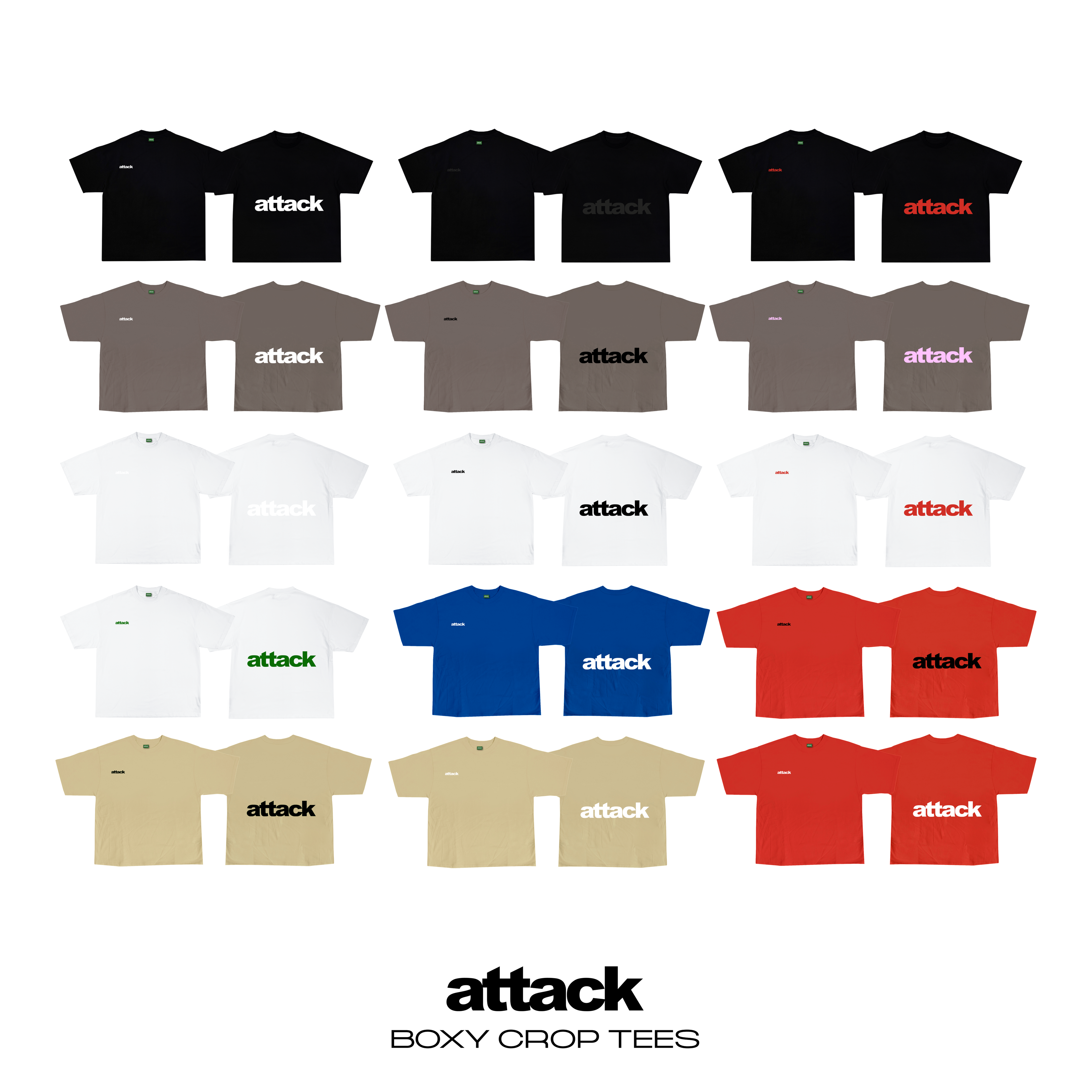 Attack Apparel "BOXY CROPPED TEES"