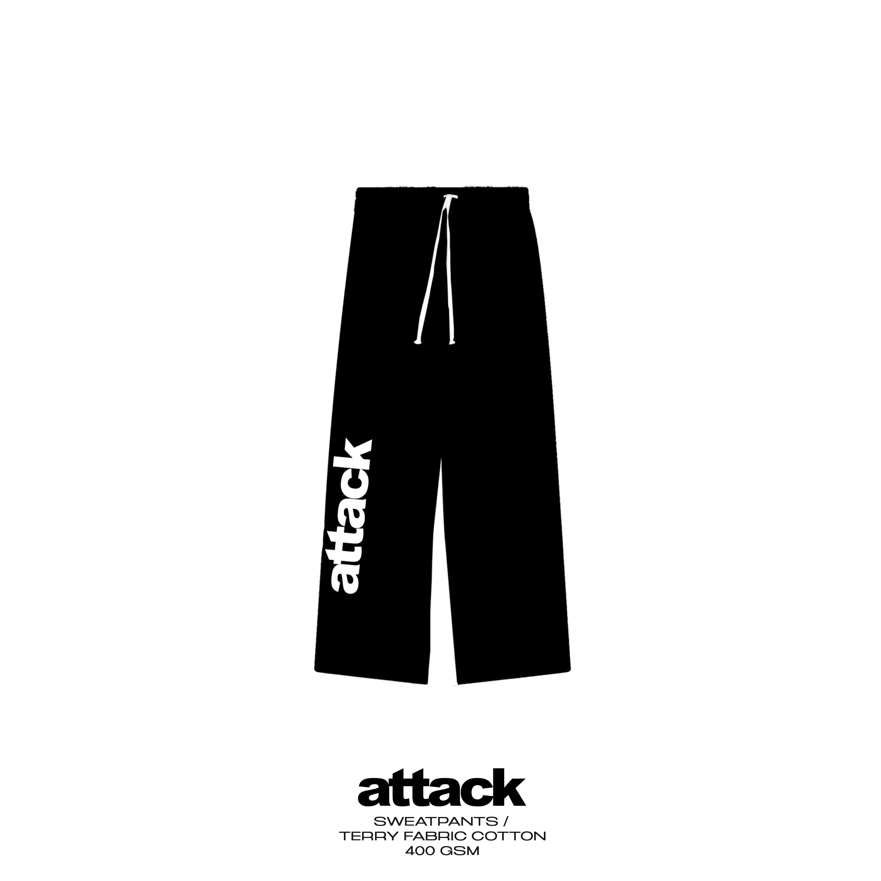 Attack Apparel "SWEATPANTS" (BLACK)