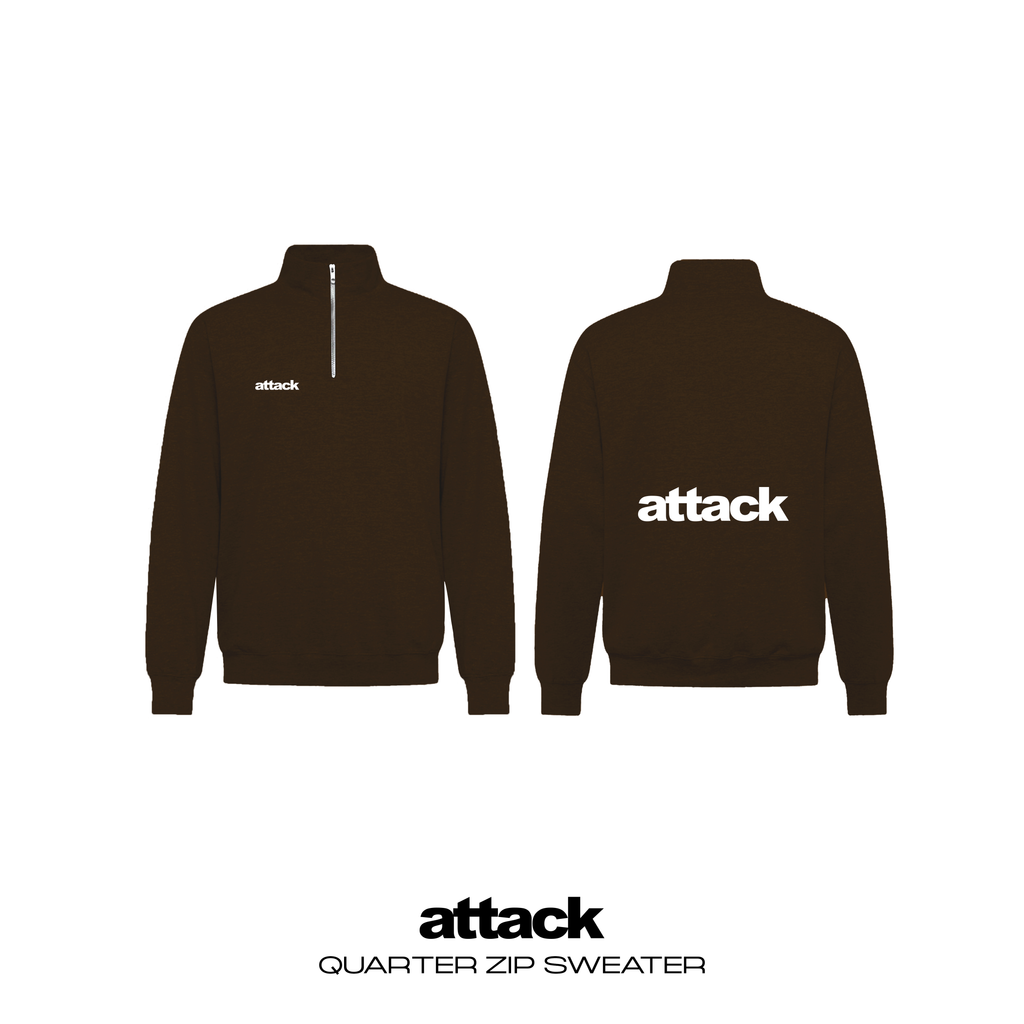 Attack Apparel "QUARTER ZIP" (BROWN)