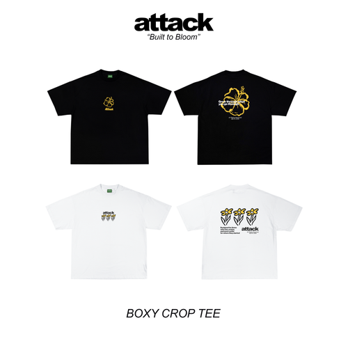 Attack Apparel "BUILT TO BLOOM" BOXY CROP TEE