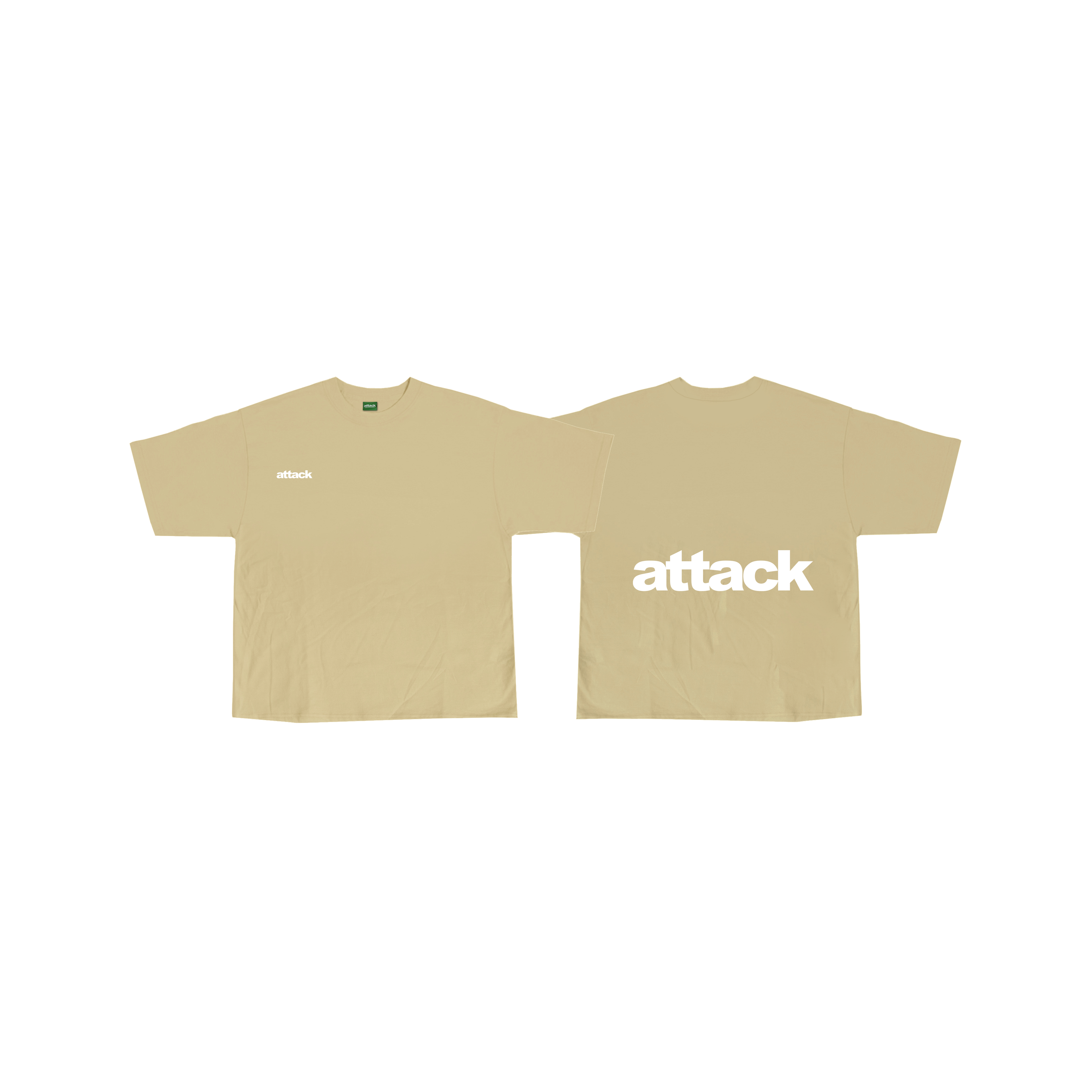 Attack Apparel "BOXY CROPPED TEES" (KHAKI)