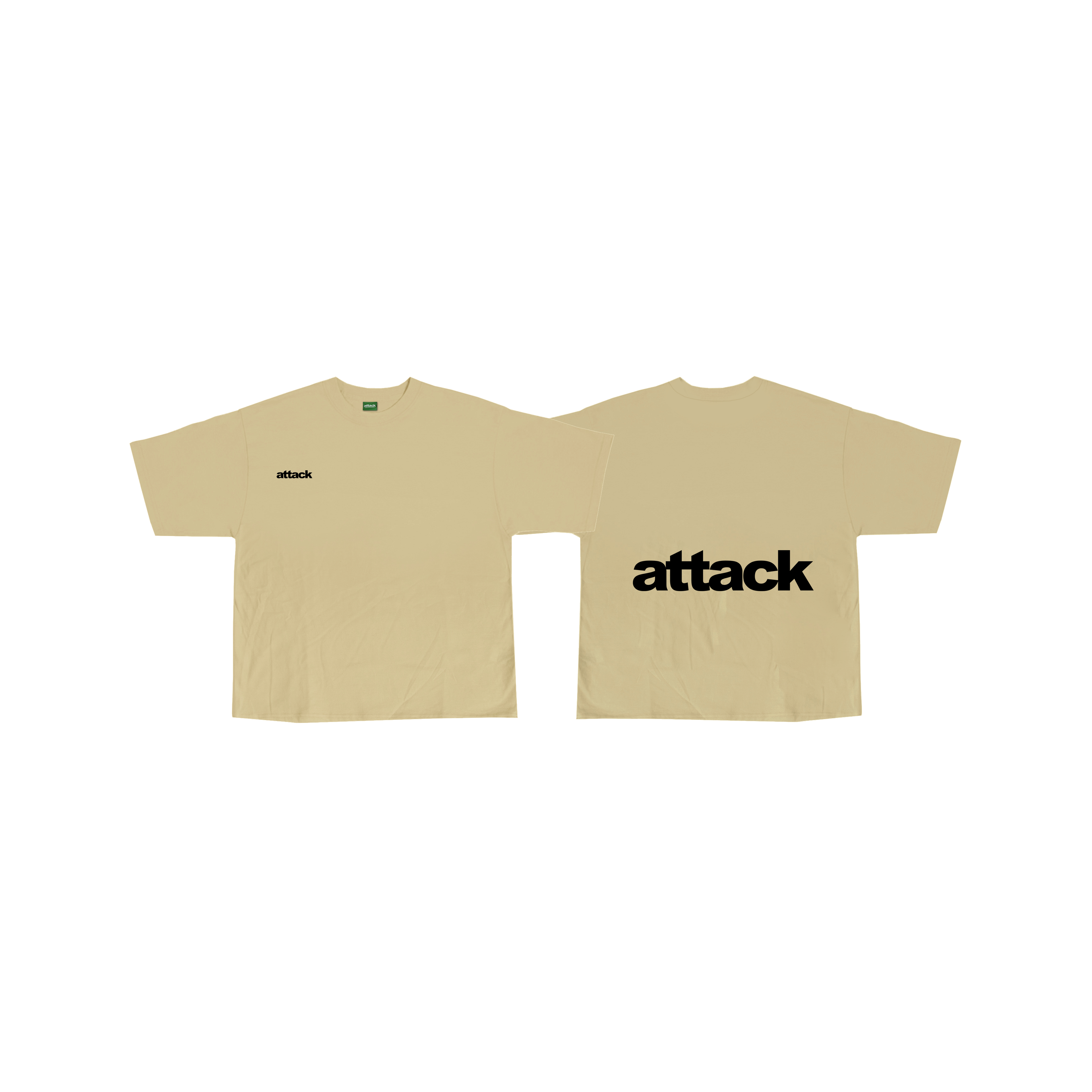 Attack Apparel "BOXY CROPPED TEES" (KHAKI)