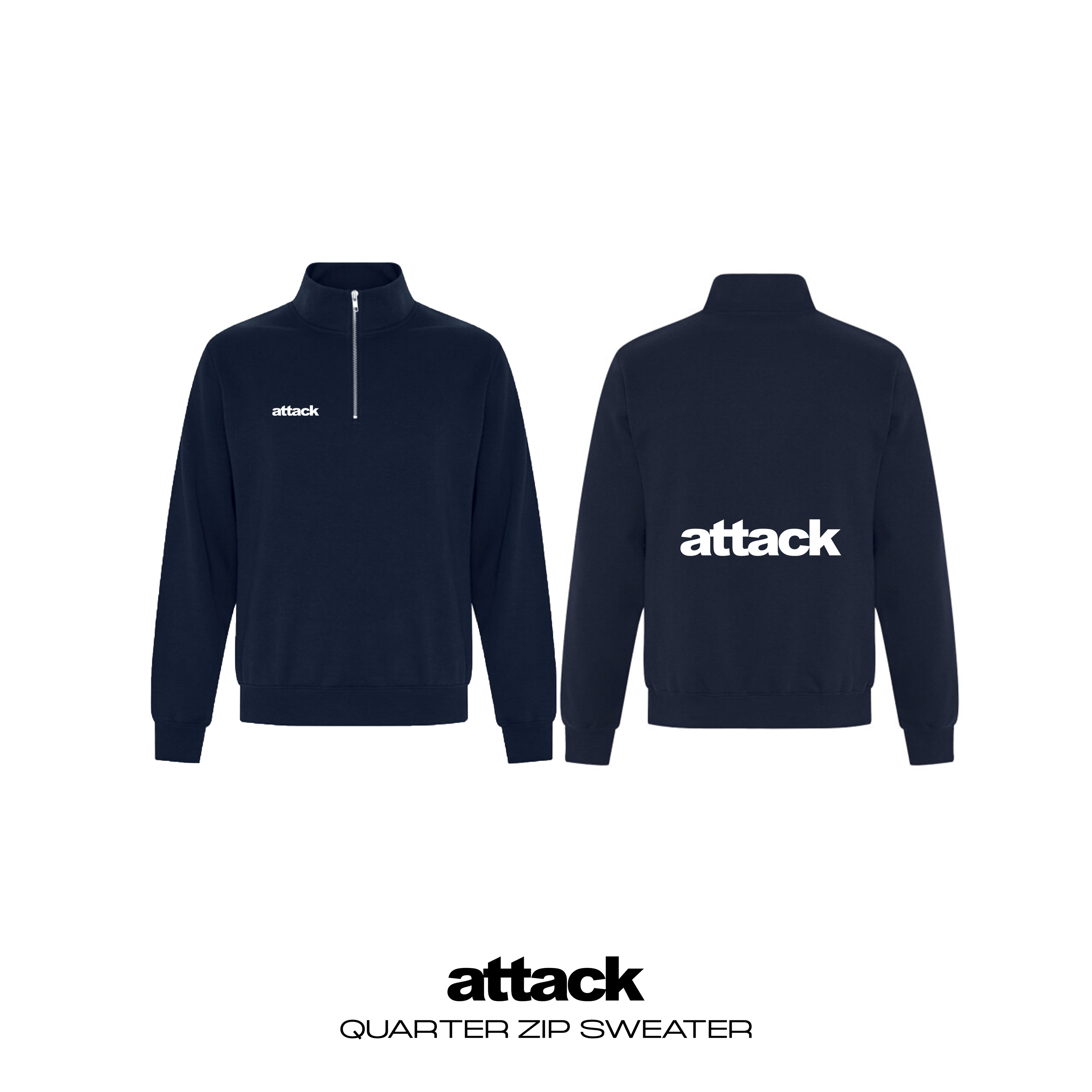 Attack Apparel "QUARTER ZIP" (NAVY BLUE)
