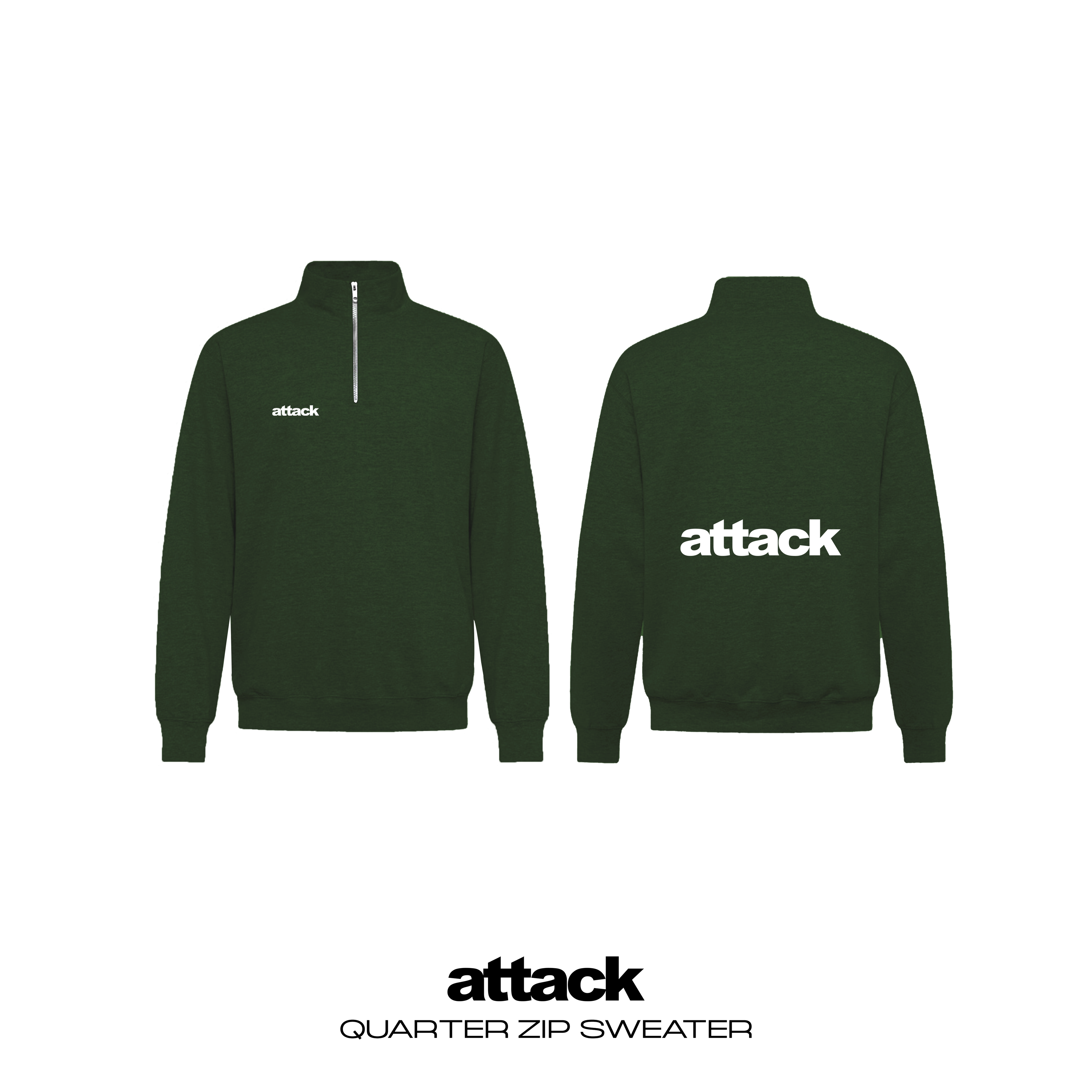 Attack Apparel "QUARTER ZIP" (MOSS GREEN)