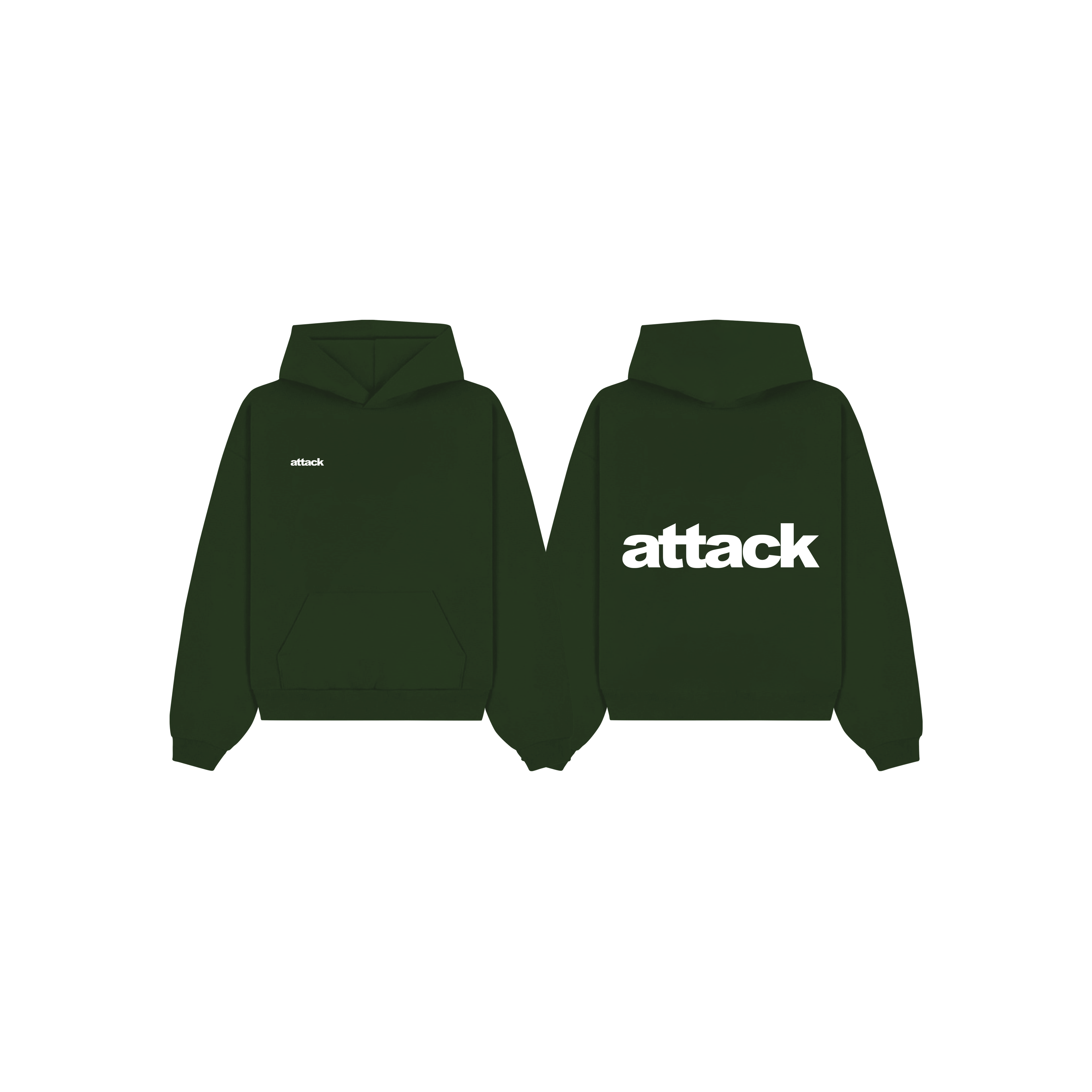 Attack Apparel "HOODIE" (MOSS GREEN)